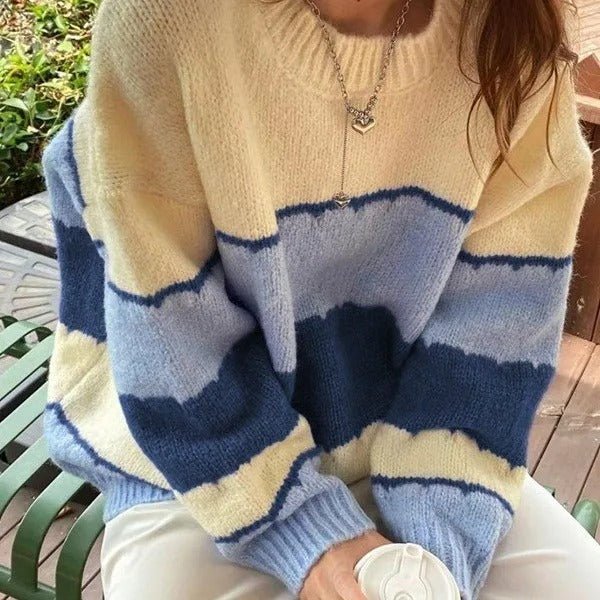 Langärmeliger Bolero - Cardigan mit Farbblockstreifen - Livezo