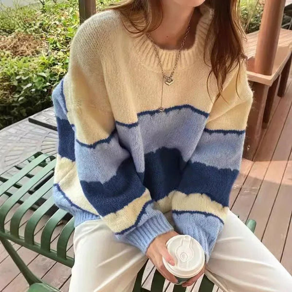 Langärmeliger Bolero - Cardigan mit Farbblockstreifen - Livezo