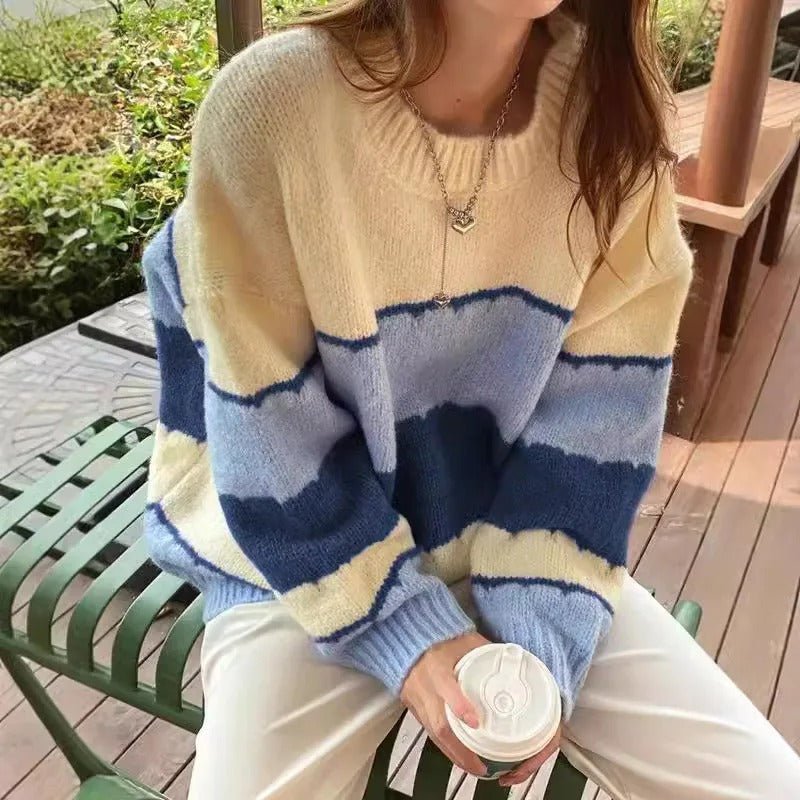 Langärmeliger Bolero - Cardigan mit Farbblockstreifen - Livezo