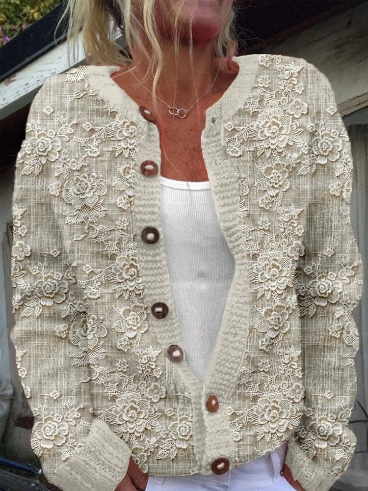 Lara – Stilvoller Pullover mit Blumenmuster - Livezo