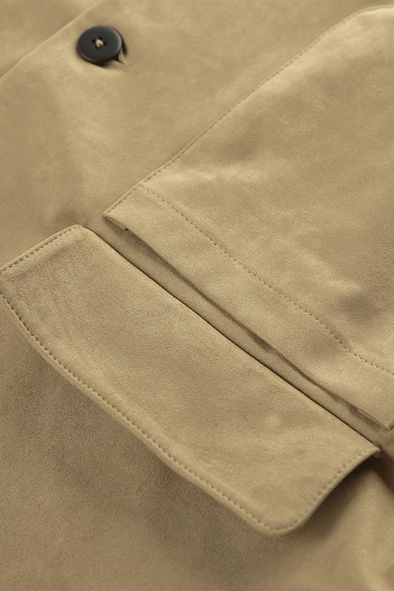 Lässige Jacke mit durchgeknöpftem Hemdkragen - Livezo