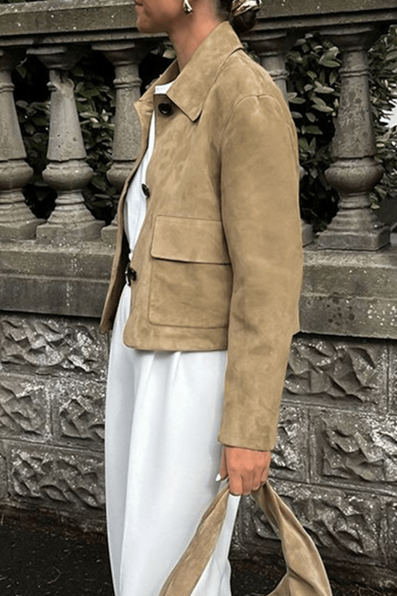 Lässige Jacke mit durchgeknöpftem Hemdkragen - Livezo