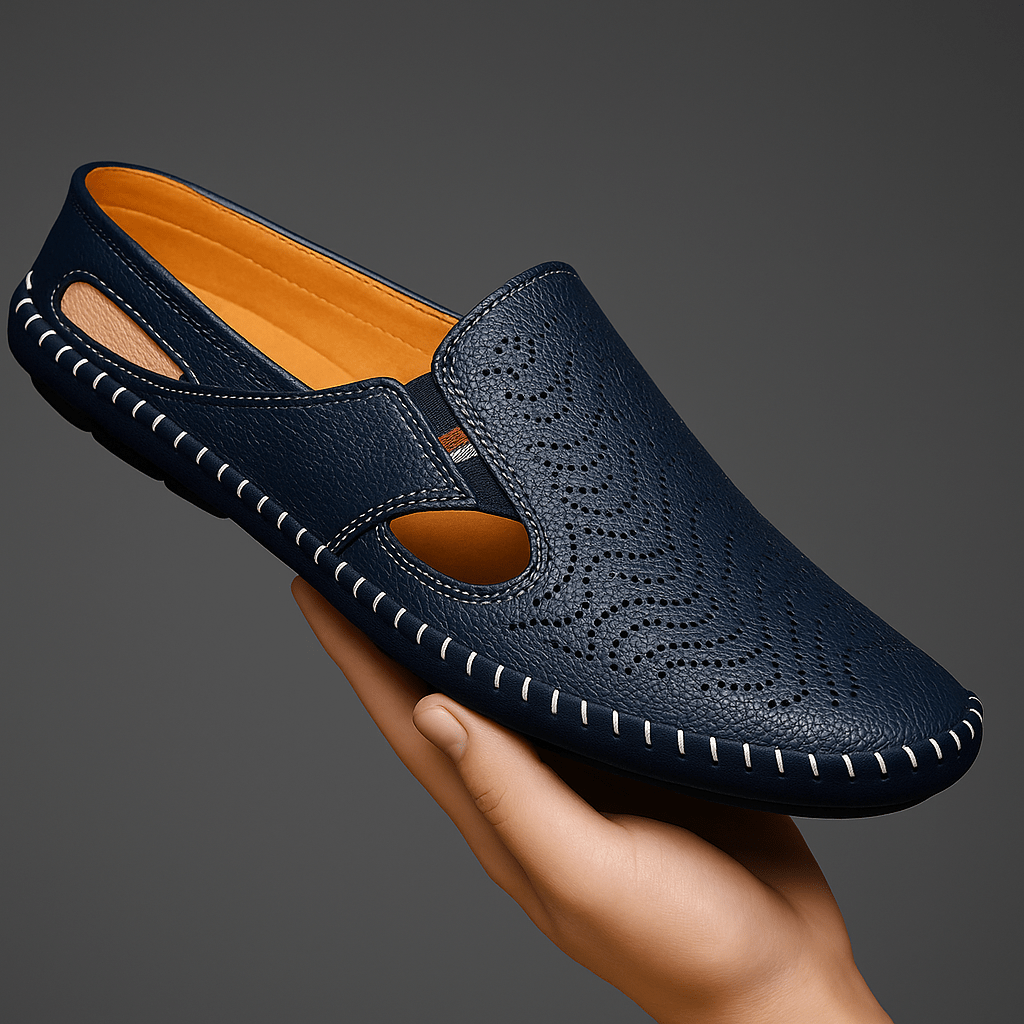 Leather Perforated Breathable Sandals - Harren Cole
