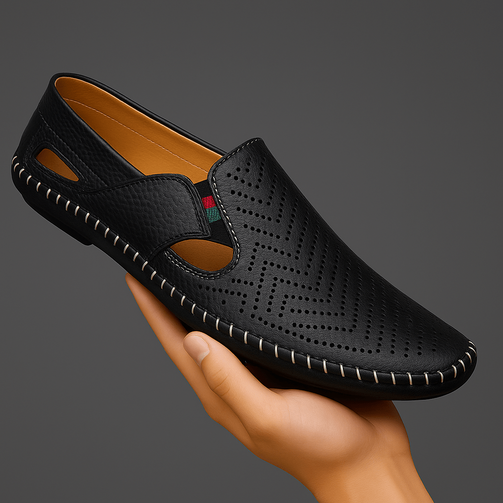 Leather Perforated Breathable Sandals - Harren Cole