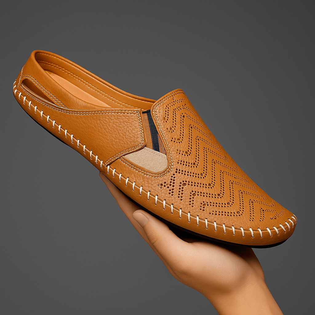 Leather Perforated Breathable Sandals - Harren Cole