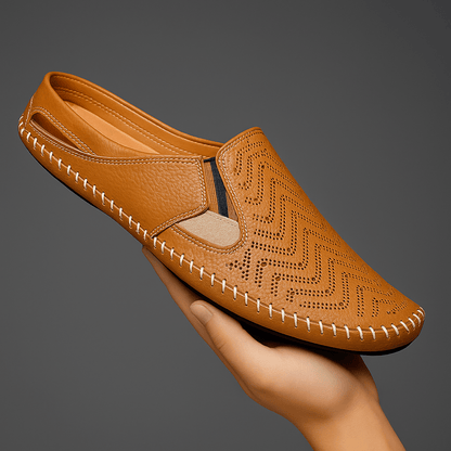 Leather Perforated Breathable Sandals - Harren Cole