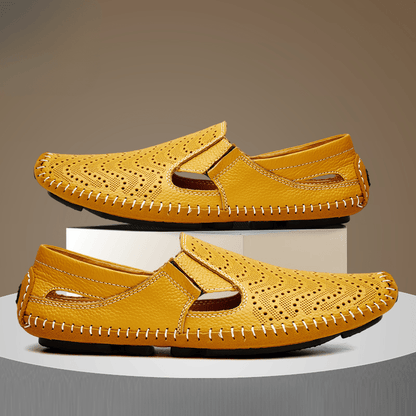 Leather Perforated Breathable Sandals - Harren Cole