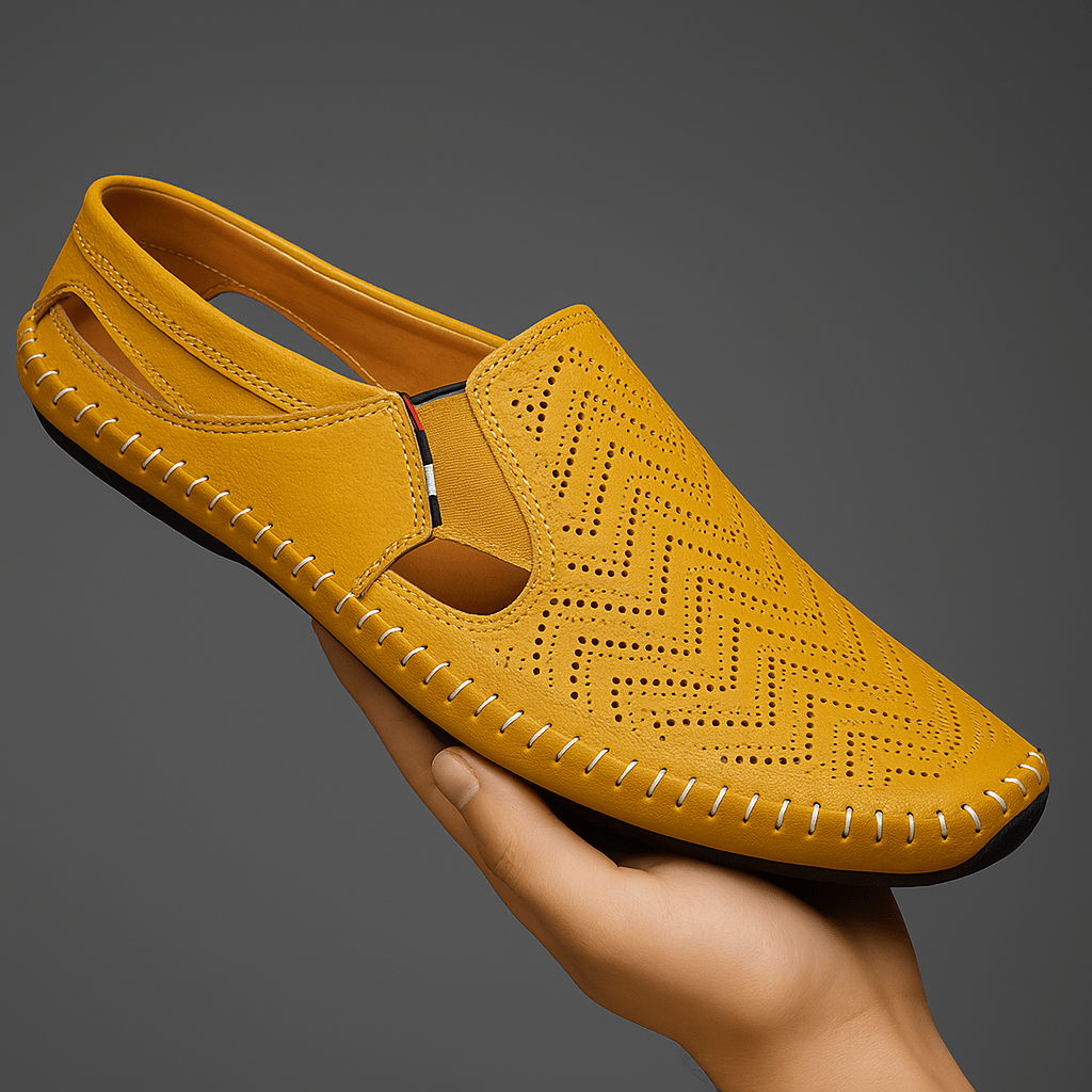 Leather Perforated Breathable Sandals - Harren Cole
