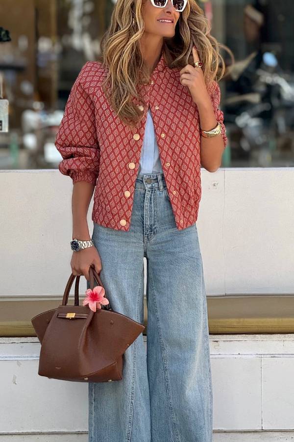 Leichte Bedruckte Jacke für Alltäglichen Trendigen Stil - Livezo