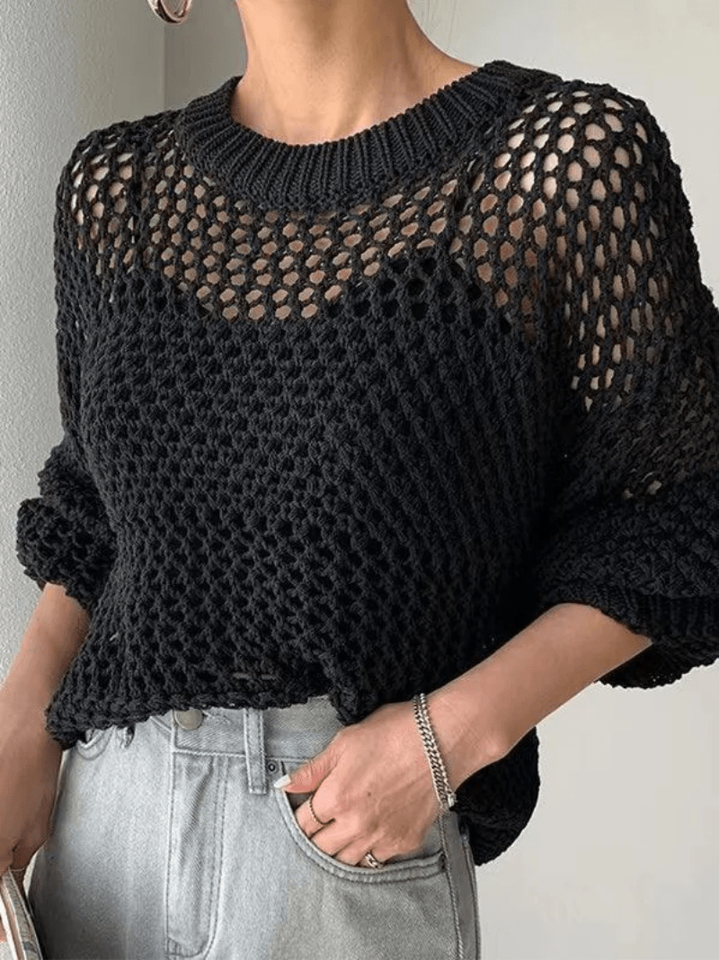 Leichter, offener Strickpullover für Damen - Livezo