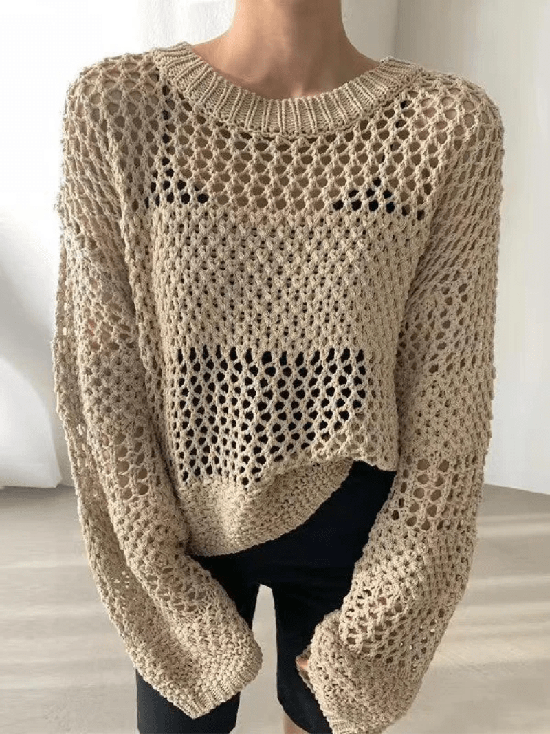 Leichter, offener Strickpullover für Damen - Livezo