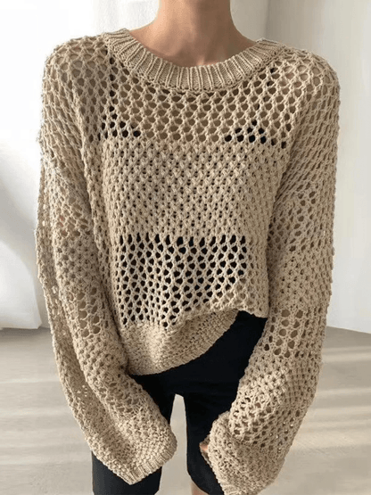 Leichter, offener Strickpullover für Damen - Livezo