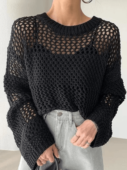 Leichter, offener Strickpullover für Damen - Livezo