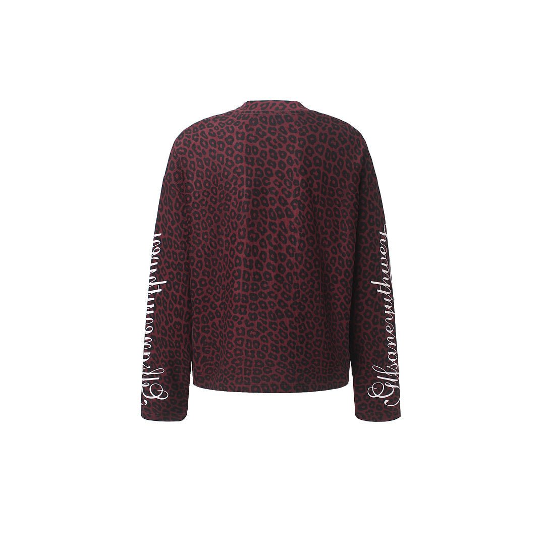 Leopard Print Long Sleeve Sweatshirt - Harren Cole