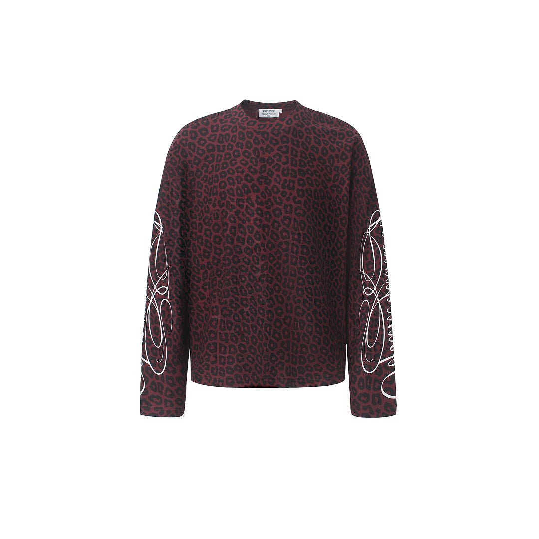 Leopard Print Long Sleeve Sweatshirt - Harren Cole