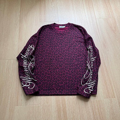 Leopard Print Long Sleeve Sweatshirt - Harren Cole
