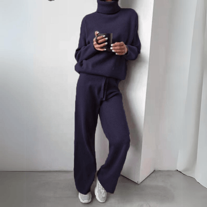 Lia Easy Chic Set - komfortabler Rollkragenpullover und Hosenanzug - Livezo