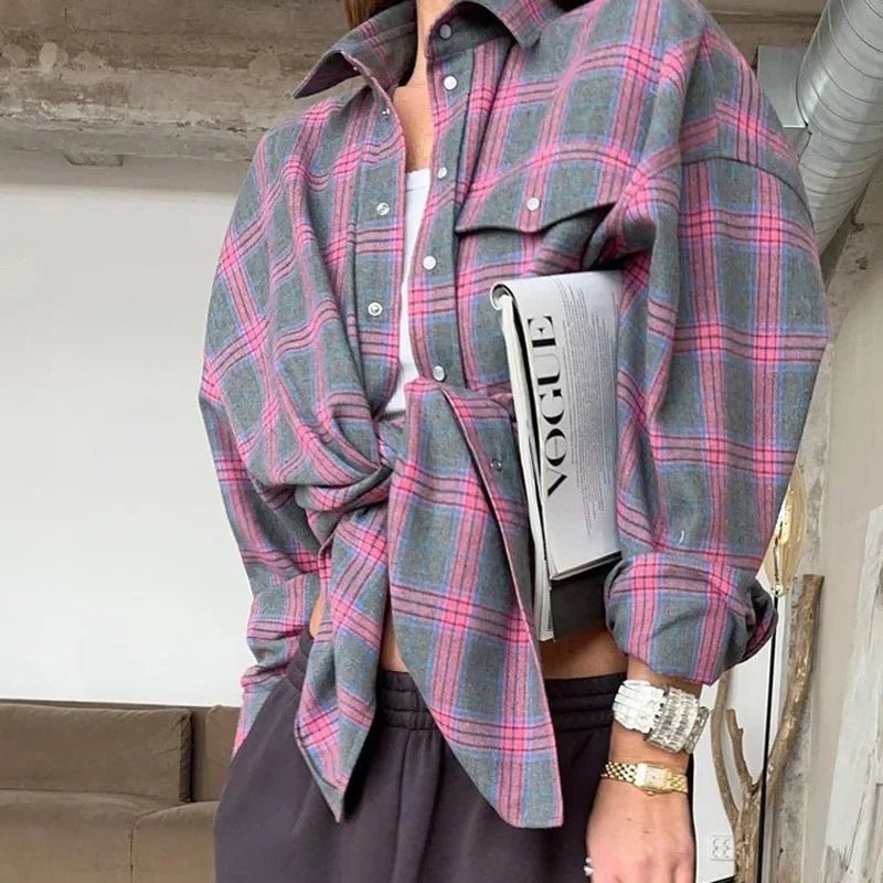 Lieselotte - Lockeres Revers - Taschenhemd mit Bluse im koreanischen Stil - Livezo