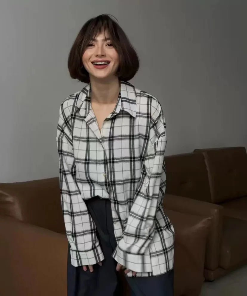Lieselotte - Lockeres Revers - Taschenhemd mit Bluse im koreanischen Stil - Livezo