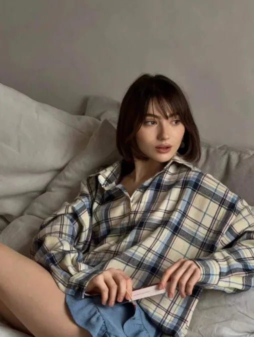 Lieselotte - Lockeres Revers - Taschenhemd mit Bluse im koreanischen Stil - Livezo