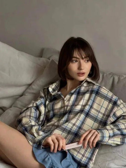 Lieselotte - Lockeres Revers - Taschenhemd mit Bluse im koreanischen Stil - Livezo