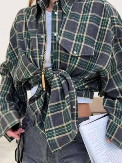 Lieselotte - Lockeres Revers - Taschenhemd mit Bluse im koreanischen Stil - Livezo