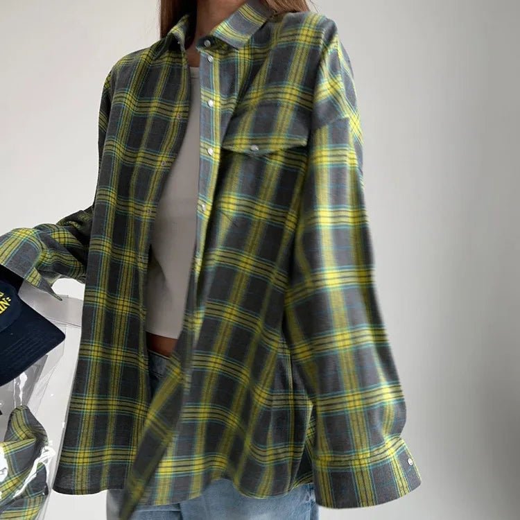 Lieselotte - Lockeres Revers - Taschenhemd mit Bluse im koreanischen Stil - Livezo