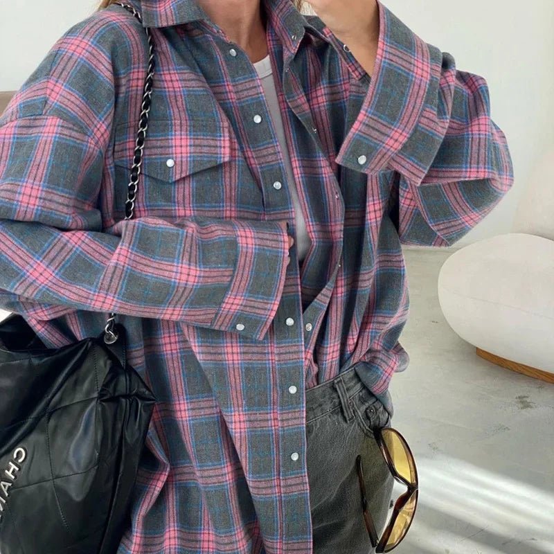 Lieselotte - Lockeres Revers - Taschenhemd mit Bluse im koreanischen Stil - Livezo