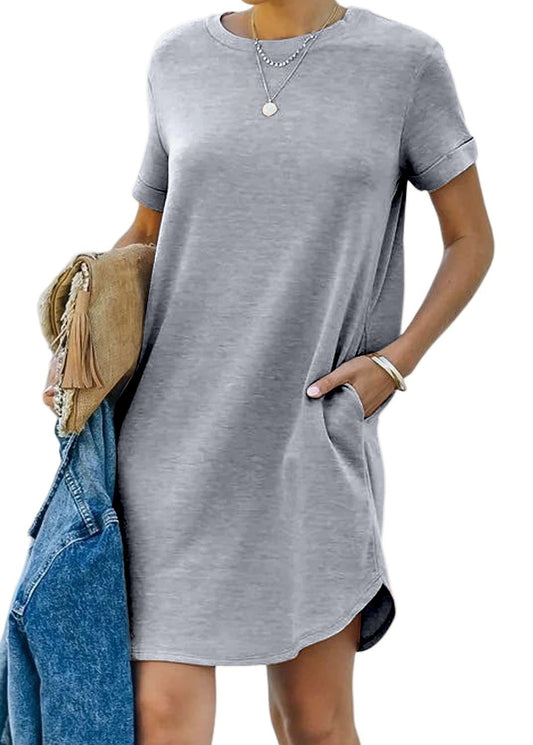 Lisa - Lässiges kurzärmeliges T-Shirt - Kleid mit Taschen - Livezo