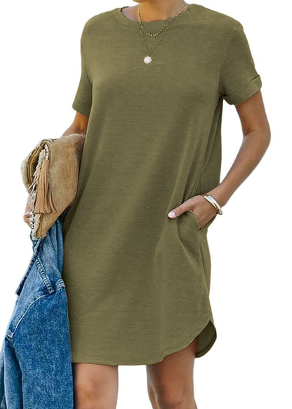 Lisa - Lässiges kurzärmeliges T-Shirt - Kleid mit Taschen - Livezo