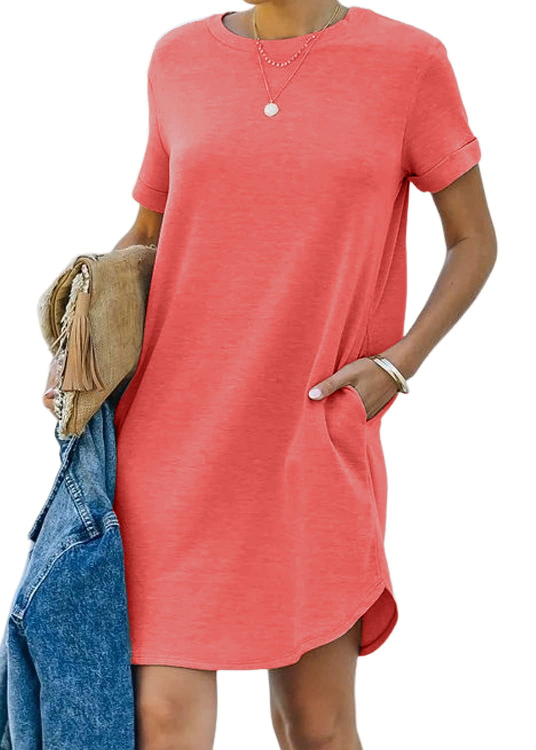 Lisa - Lässiges kurzärmeliges T-Shirt - Kleid mit Taschen - Livezo