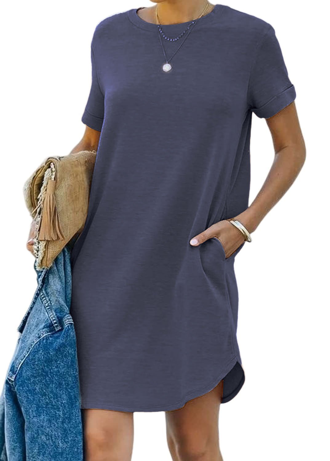 Lisa - Lässiges kurzärmeliges T-Shirt - Kleid mit Taschen - Livezo