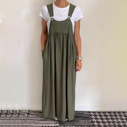 Locker sitzendes Kleid mit verstellbaren Trägern - Livezo