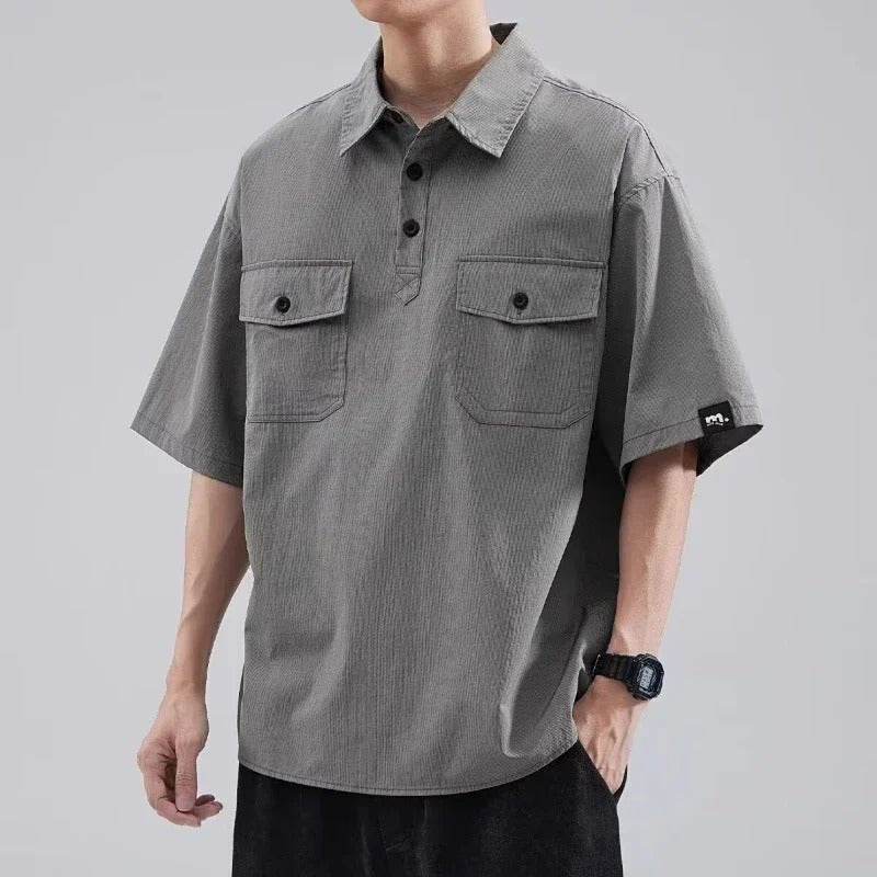 Loose Oversize Shirt with Chest Pockets - Harren Cole