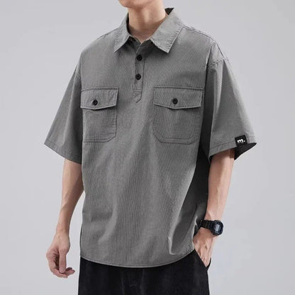 Loose Oversize Shirt with Chest Pockets - Harren Cole