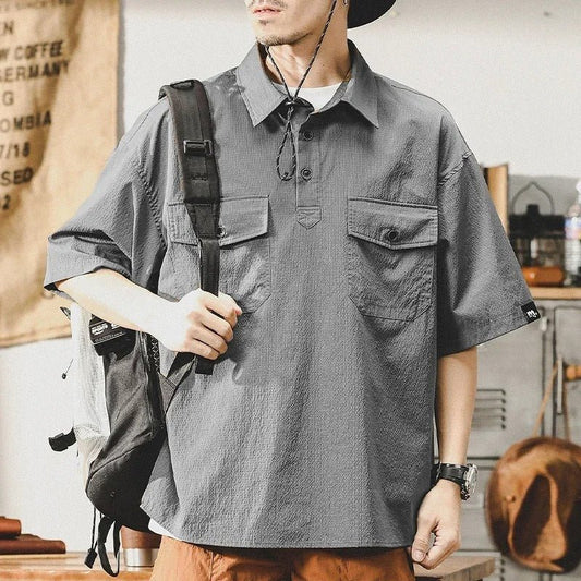 Loose Oversize Shirt with Chest Pockets - Harren Cole