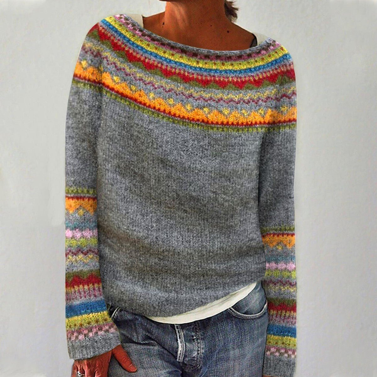 Ludmila - Retro Herbst Pullover - Livezo