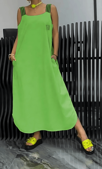 Lunara – Elegantes Kleid mit gestreiftem Trägerdetail - Livezo