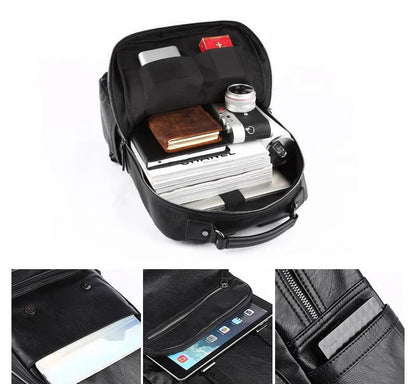 Luxury Leather Travel Backpack with Smart Organization - Harren Cole
