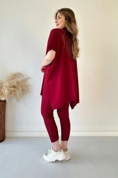 Lynara Set Zwei - teiliges Set aus dehnbarem Strick für Frauen (Oberteil + Hose) - Livezo