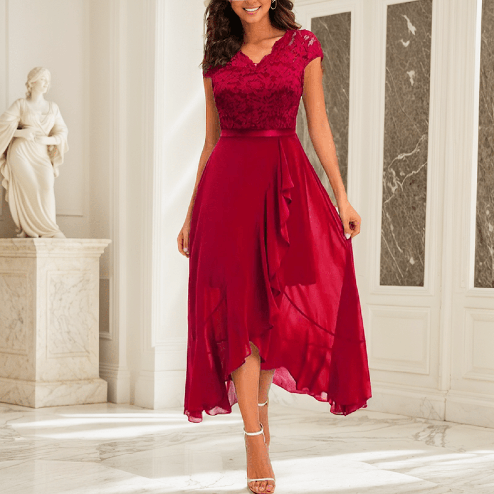 MAIA –✨ Glitzerndes V - Ausschnitt Partykleid ✨ - Livezo