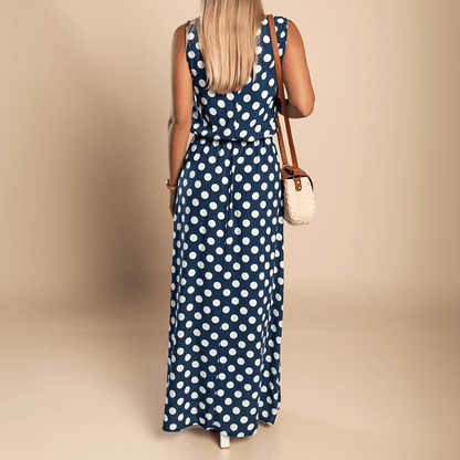 Maxikleid mit Polka - Dots - Livezo