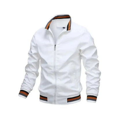 Men Lightweight Waterproof Bomber Windbreaker Jacket White - Harren Cole