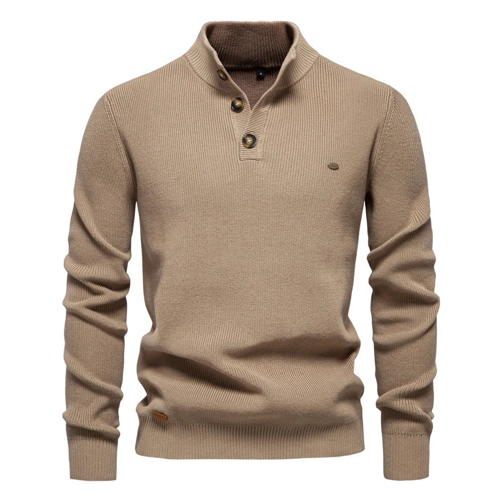 Men's Button Front Ribbed Sweater - Harren Cole