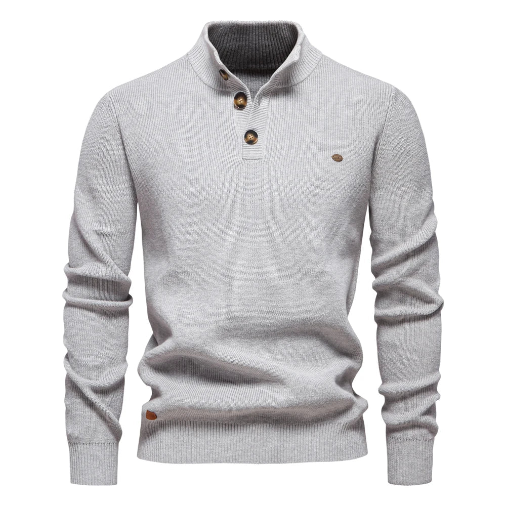 Men's Button Front Ribbed Sweater - Harren Cole