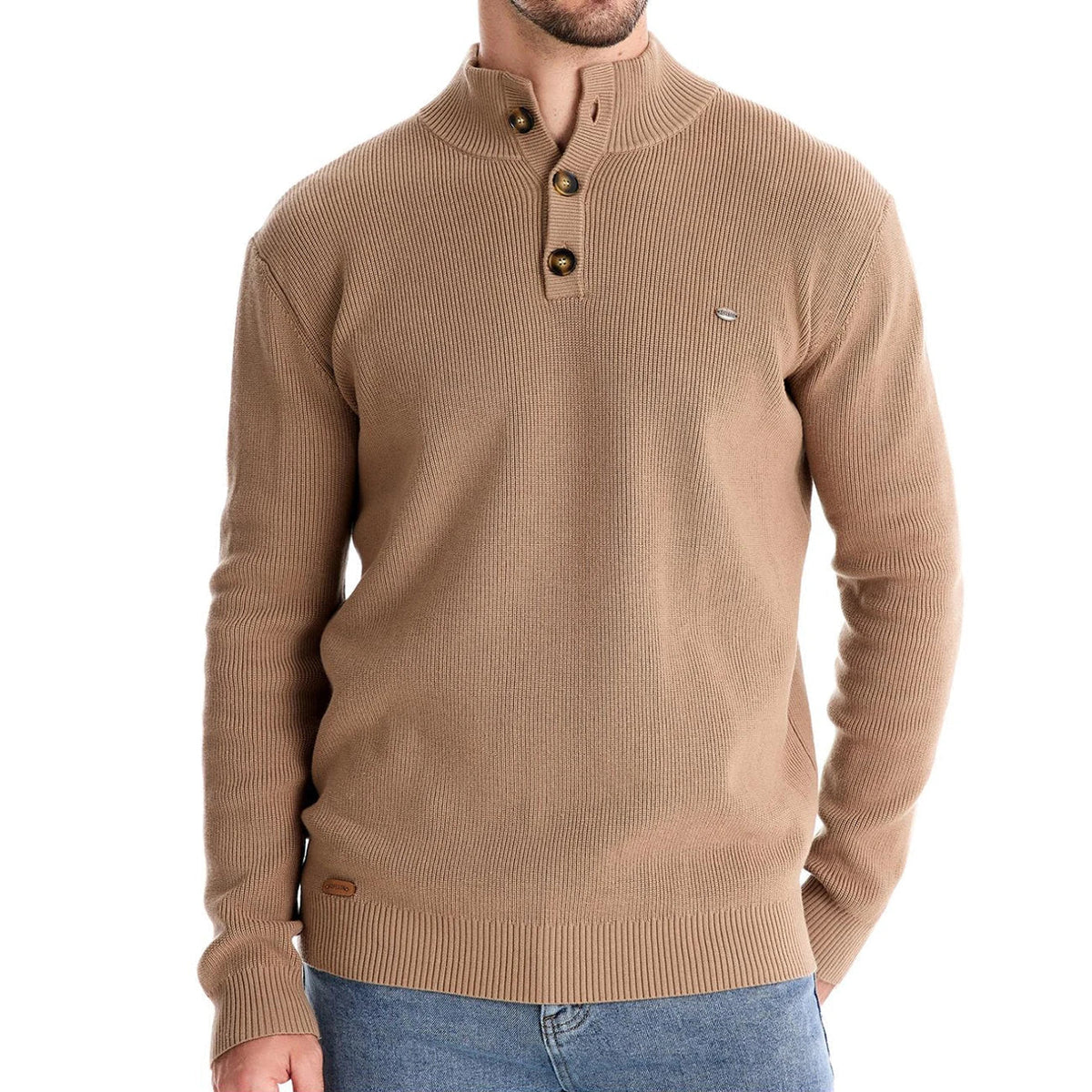 Men's Button Front Ribbed Sweater - Harren Cole