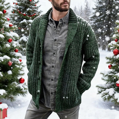 Men's Chunky Knit Shawl Collar Cardigan - Harren Cole