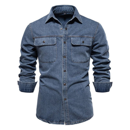 Men's Classic Cotton Denim Shirt - Harren Cole