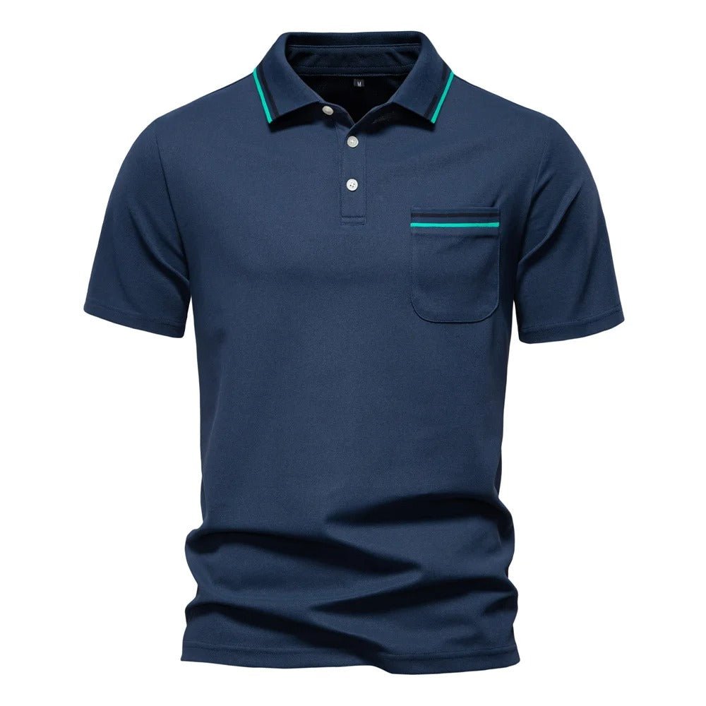 Men's Classic Polo Shirt with Chest Pocket - Harren Cole