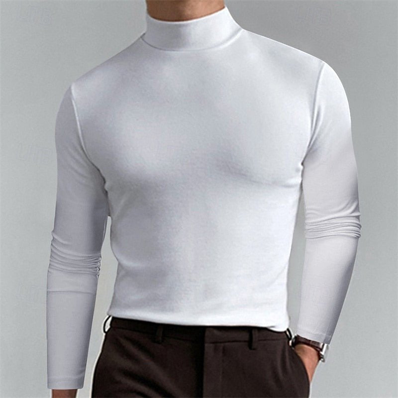 Men's Classic Turtleneck Long Sleeve Shirt - Harren Cole